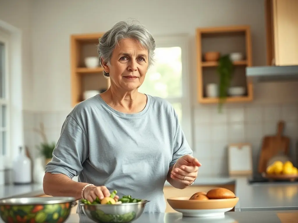 A person with a chronic illness independently performing daily tasks at home, showcasing increased autonomy and confidence.