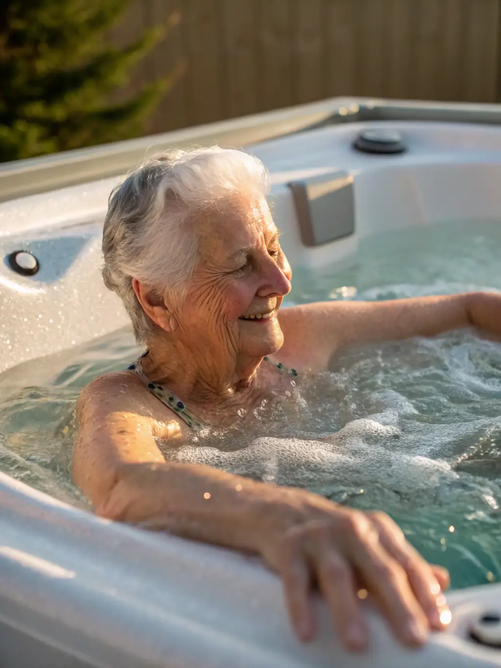 A person with arthritis doing range-of-motion exercises in a pool, showcasing the benefits of aquatic therapy for joint pain relief.